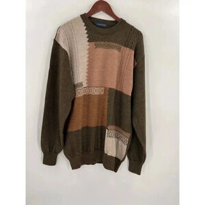 Vintage Lou Graham Refined Super Soft Colorblock Sweater Measures LARGE EUC